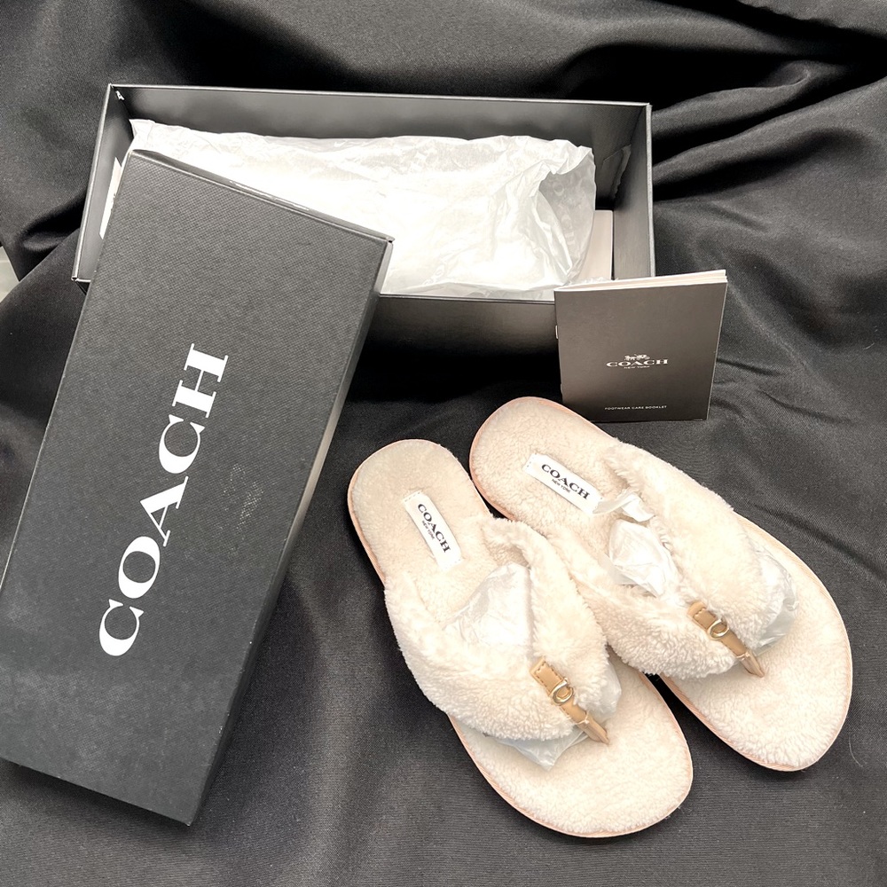 Coach Slippers, women size 6 brand new with box and certificate of authenticity